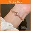 Elegant Floral Alloy Bracelet With Sparkling Zirconia For Women Summer Fashion Accessory