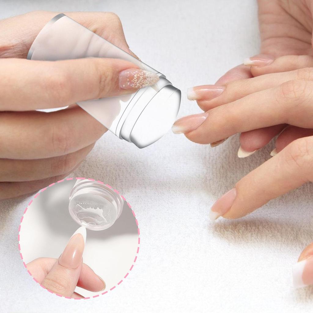 Silicone Nail Stamping Plates Pure Clear Jelly Nails Art Stamper Scraper Set Silicone Jelly-like Stamp Manicure Accessories