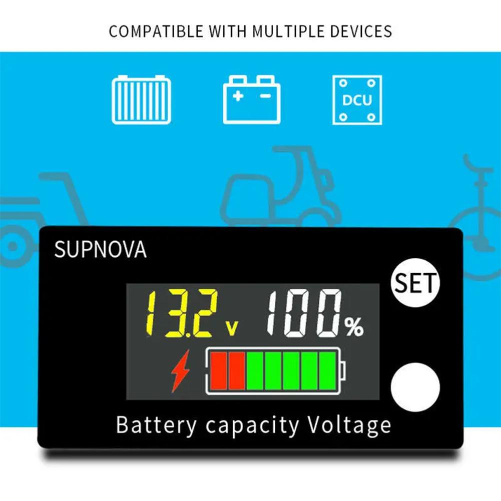 DC 8V-100V Digital Electricity Meter Battery Capacity Indicator LCD Display Lithium Battery Capacity Meter Voltage Meter Tester
