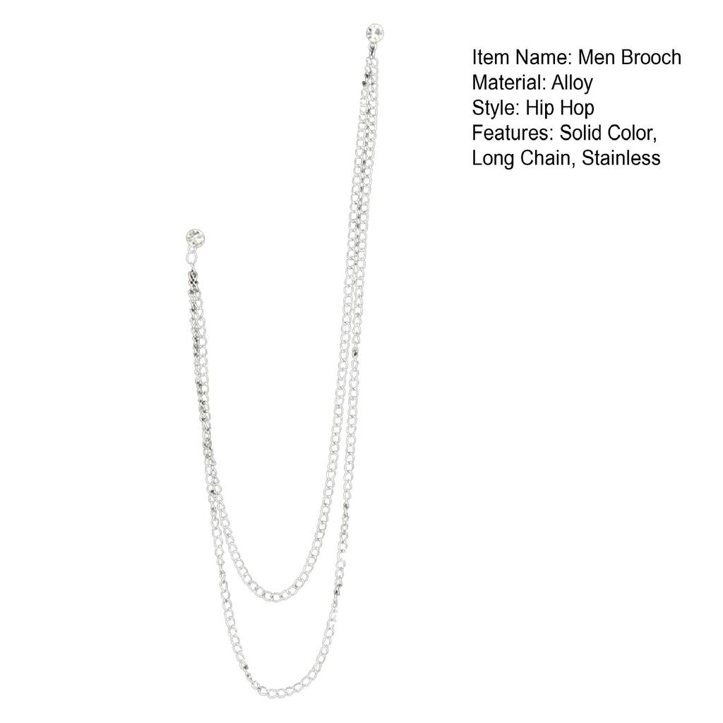 Men Brooch Long Chain - High-end Fine Workmanship, Match Clothes, Luxury Polished Coat Collar Pin