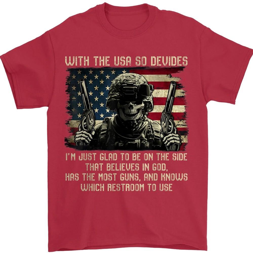 Верит в Бога Ветеран США День ветеранов Папа Дедушка Папа Унисекс Футболка M