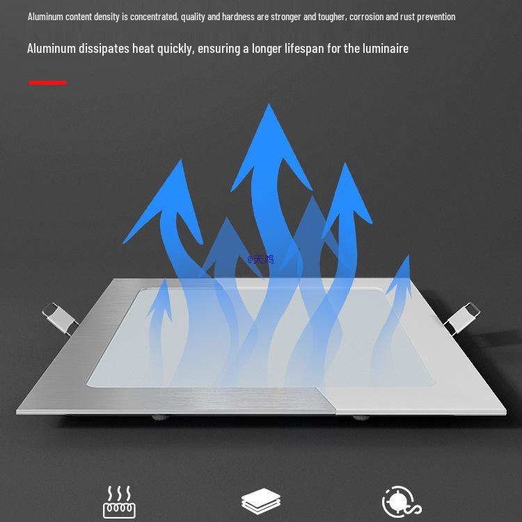 Square Recessed Ceiling Downlight Panel for Living Rooms