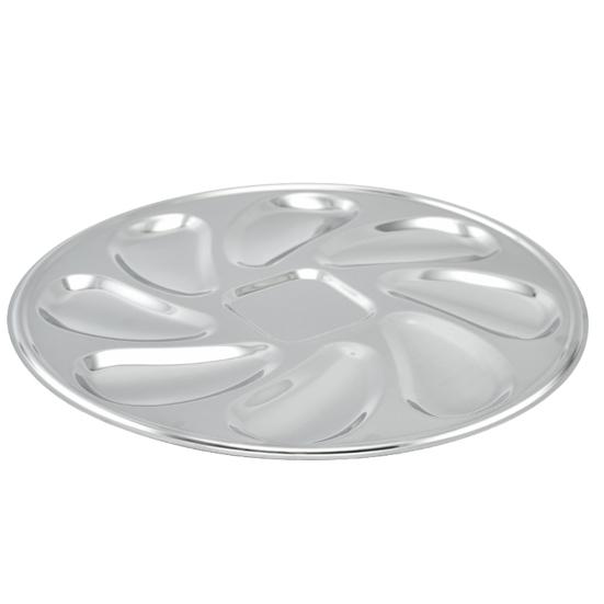 Seafood Plate Multipurpose Food Grade Oyster-shaped Grooves 8 Slots Rust Resistance Oyster Serving Plate