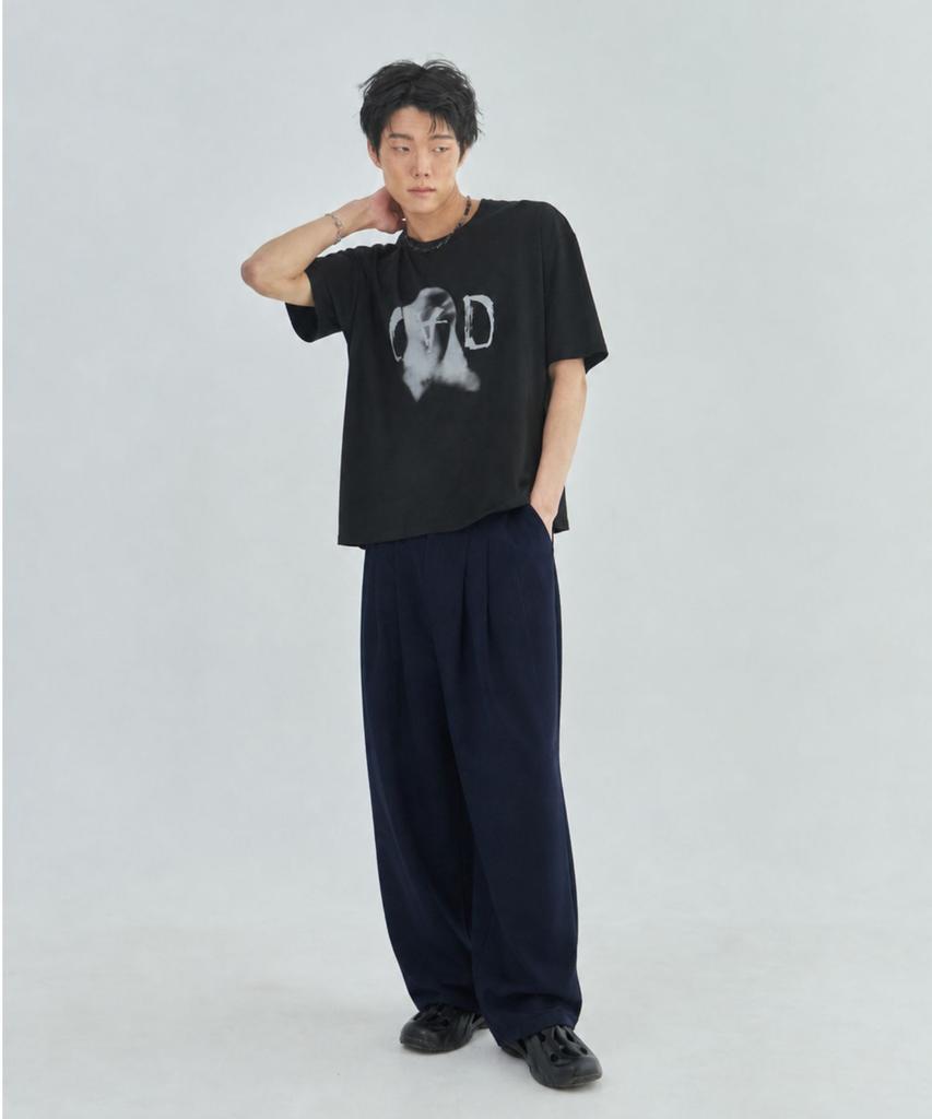 Ladeuedisyeon Draft String Wide Pants_Navy