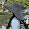 Fisherman Hat Wide Brim Shawl Design Big Head Circumference Quick-Drying Hat Extra Large Brim Neck Shawl Sun Protection Hat