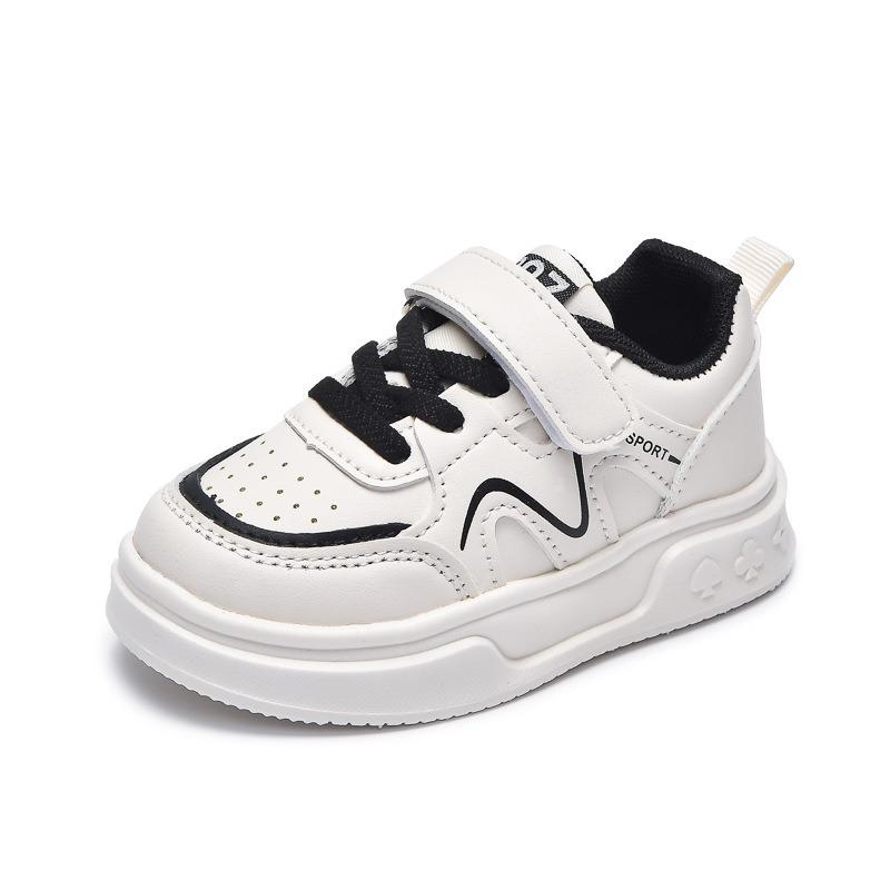Autumn New Arrivals Children's Leather Sneakers, Boys' Sports Shoes, Korean-Style Soft-Sole Girls' White Sneakers.