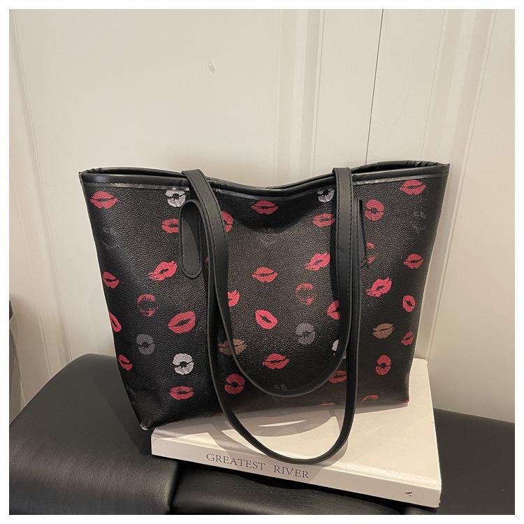 

Simple Style Printed Tote Bag, Crossbody Bag for Carrying on The Shoulder, Commuter Bag чёрный