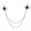 Fashion Cross Collar Chain Gothic Rhinestone Cross Collar Pin with Fringe for Men Women Bohemian Shirt Accessory Brooch Lapel Pin