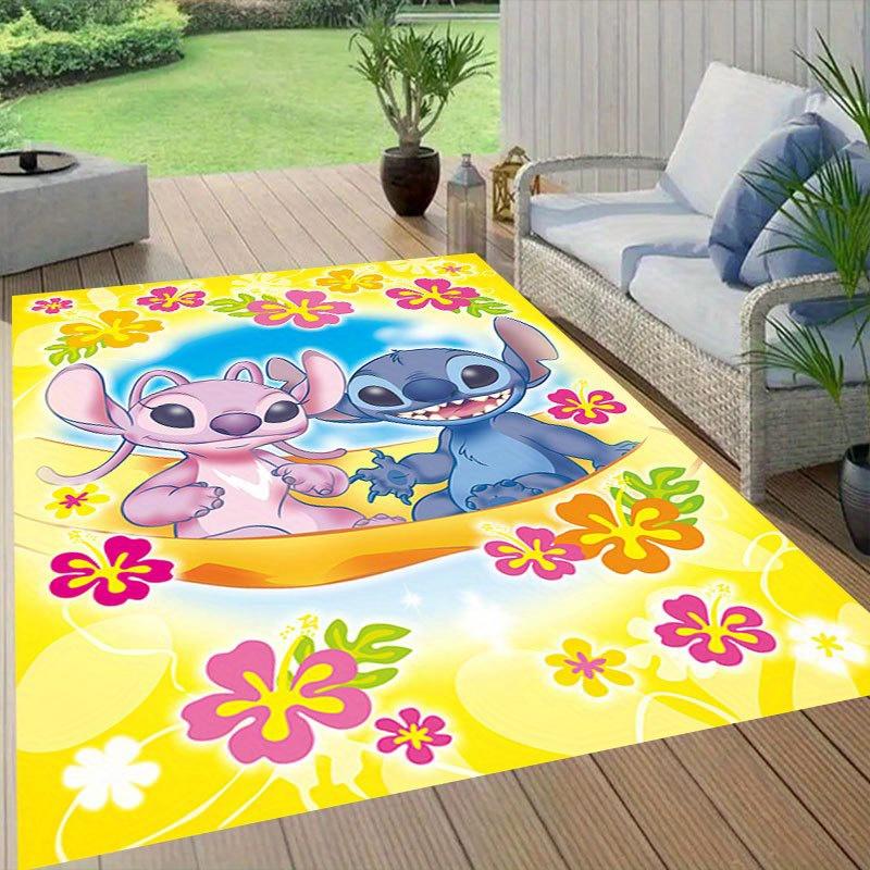 1pc Disney Lilo and Stitch Pattern Carpet Area Rug Non-slip Carpet Hand Washable Floor Mat Suitable For Living Room Bedroom Home Decor