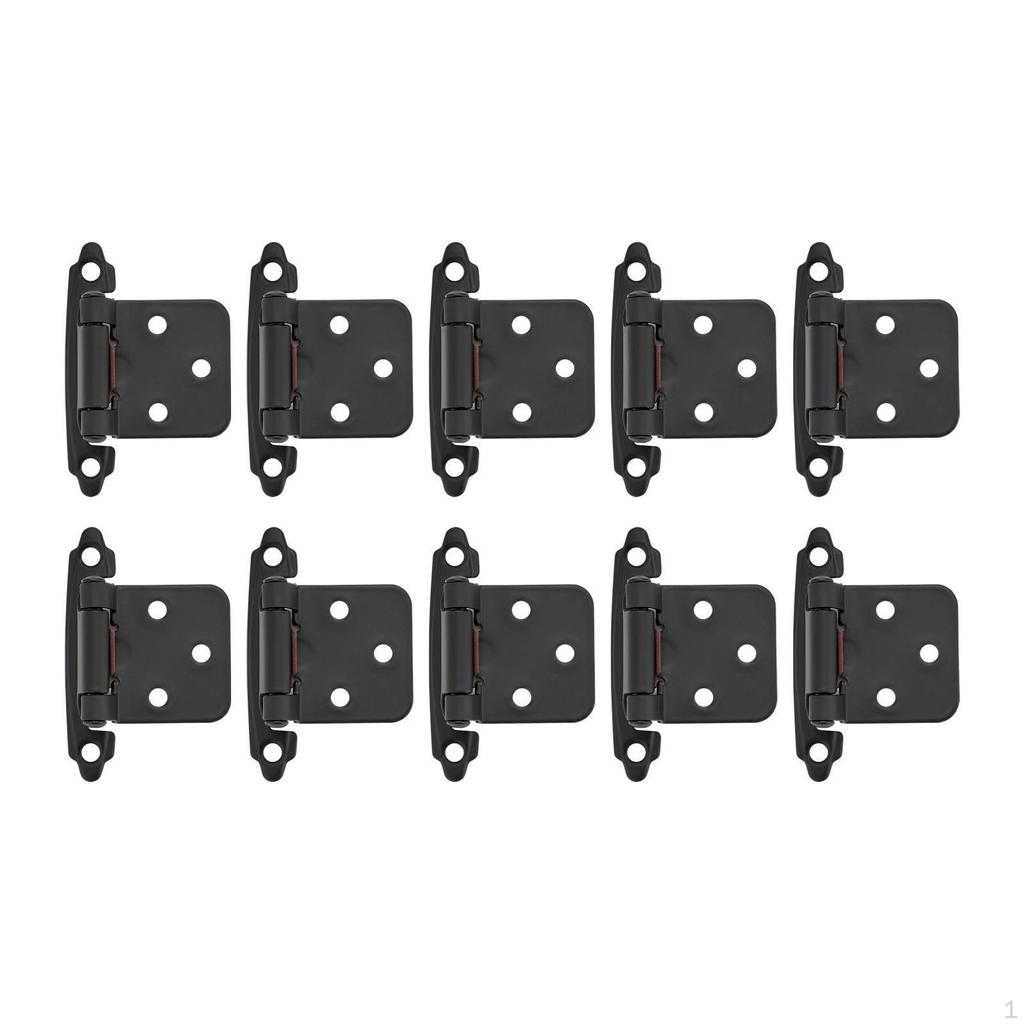 10 Count of Semi Concealed Cabinet Door Hinges Cold Rolled Steel Installation Accessories