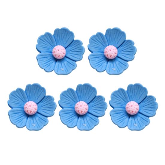 5Pcs Resin Flowers DIY Accessories Flat Back Blooms Ornaments for Jewelry Hair Accessories DIY Craft Projects