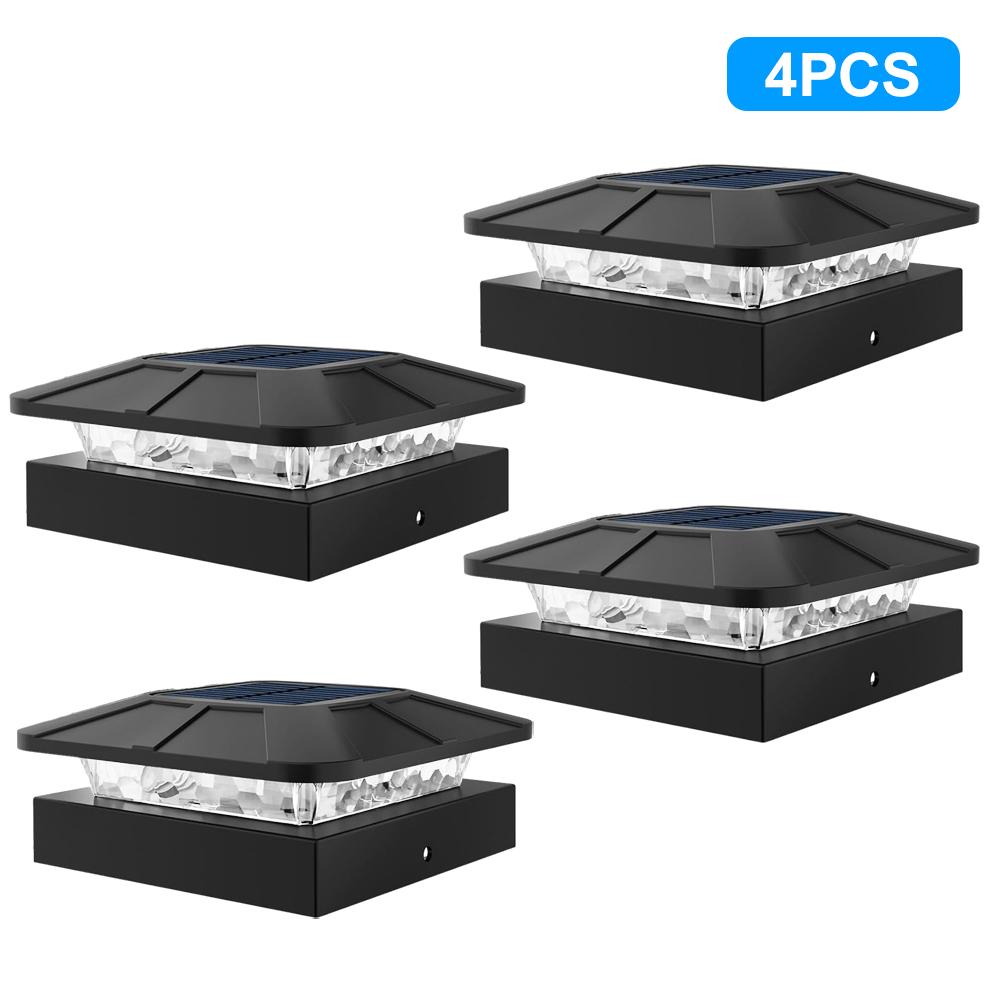 Outdoor Solar Post Cap Lights 3 Modes Fence Light Solar Powered Waterproof Gate Light For 4 Inch Wood Posts Yard Garden Outside