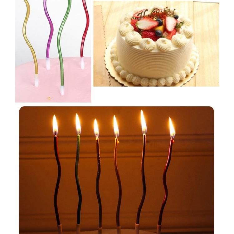 6 Piezas Multiusos Curvadas Multicolor Chapadas Adorno de Velas para Pastel para Festival Cumpleaños y Decoraciones de Fiesta Mejora
