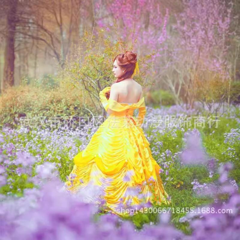 Grimmovská pohádka kráska a zvíře šaty princezny Belle oblečení pro jevištní vystoupení princezny Belle dámské oblečení