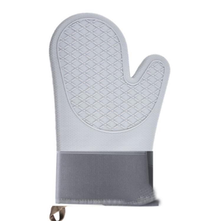 Silicone Heat-Resistant Diamond Quilted Anti-Scald Oven Gloves with Cotton Padding