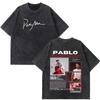 Singer Pablo Alborán Album 2026 Print Washed Vintage T Shirts Men Women Hiphop T Shirts Shortsleeved Casual Oversized T Shirts