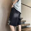Bermudas Baggy Y2K de Verano para Hombre Pantalones Cortos de Jean Bordados Vintage Pierna Ancha Hip Hop Streetwear Pantalones Cortos de Mezclilla