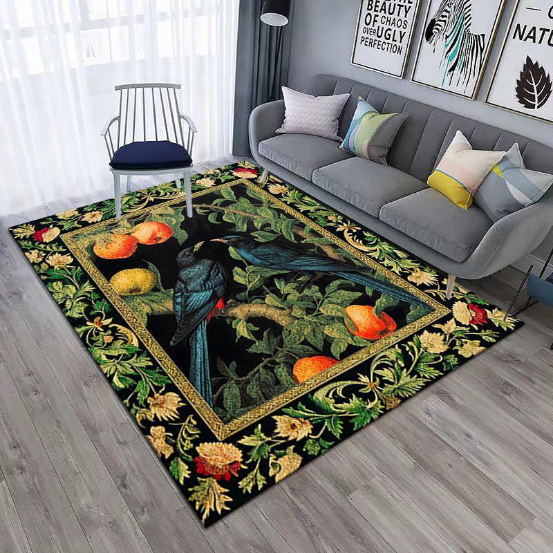 Black Cat Floral Garden Carpet Is Suitable For Living Room And Bedroom Doormats Office Balcony Decorative Carpet A11
