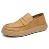 Spring Autumn New Designer Loafers for Men Solid Color Low Top Retro Fashion Casual Shoes Man Soft Cow Leather Shoes Male