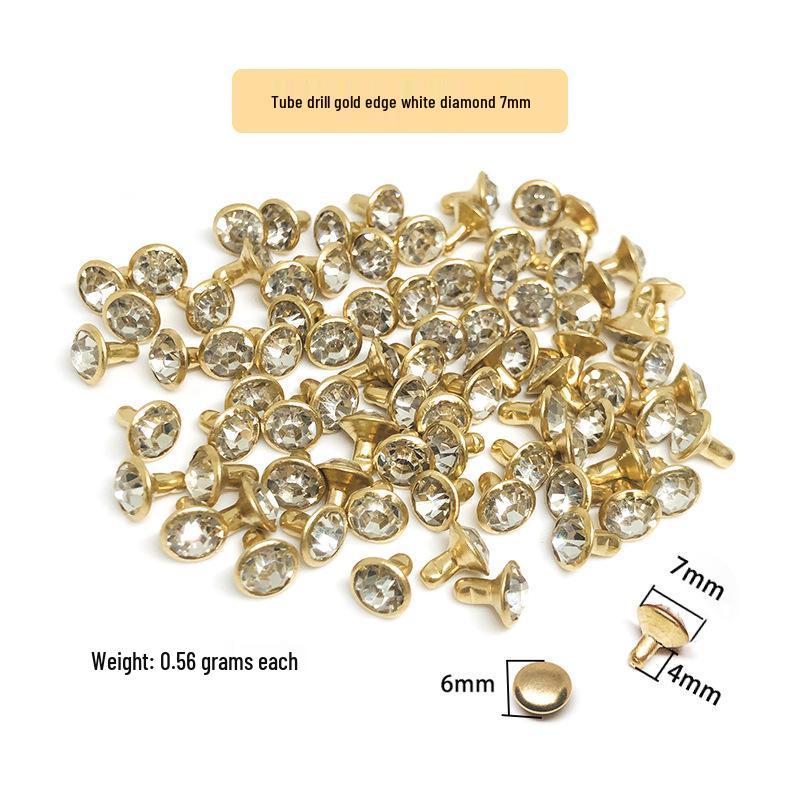 Spot Sale: Multi-Faceted Rivet with Rhinestones for Clothing, Bags, and Accessories - Pointed Bottom Glass Crystal Decor