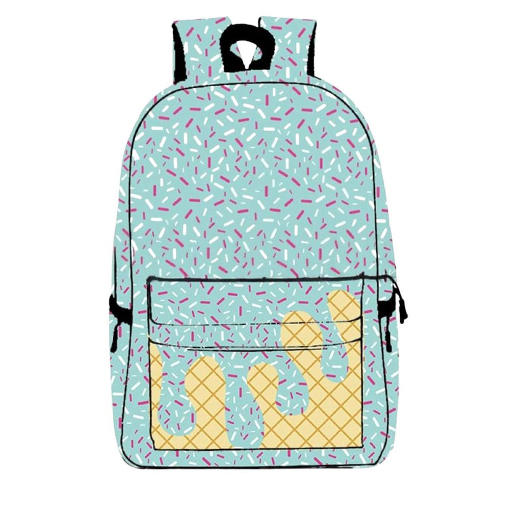 Ice Cream Backpack, Cute Large Capacity Shoulder Backpack, Ice Cream Backpack Boys Ice Cream Drip Backpack