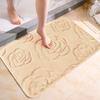 Machine Washable Rose Pattern Floor Mat Square Non-Slip Mat Coral Velvet Carpet  Living Room