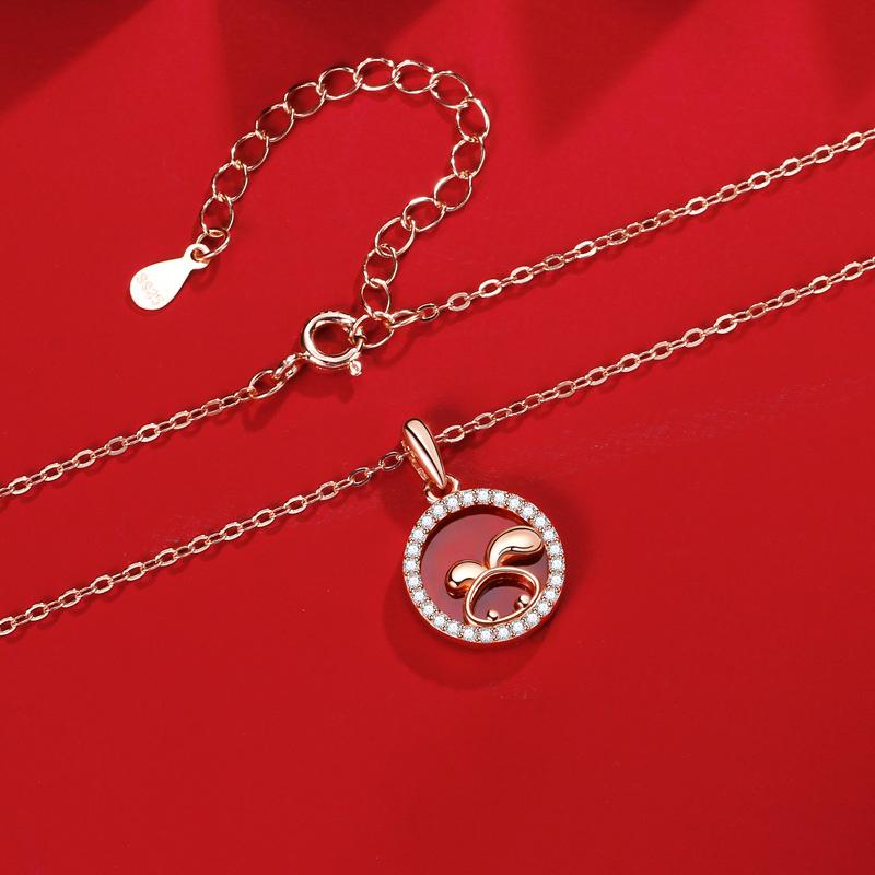 Original Year of the Rabbit Fritillary Necklace Female Natal Year National Tide Light Luxury Niche Design High-end Gift