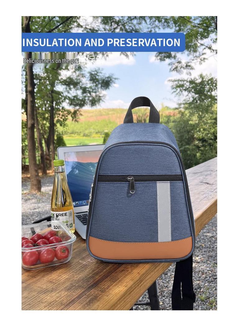 Large Capacity Insulated Oxford Cloth Lunch Bag for Cycling and Office