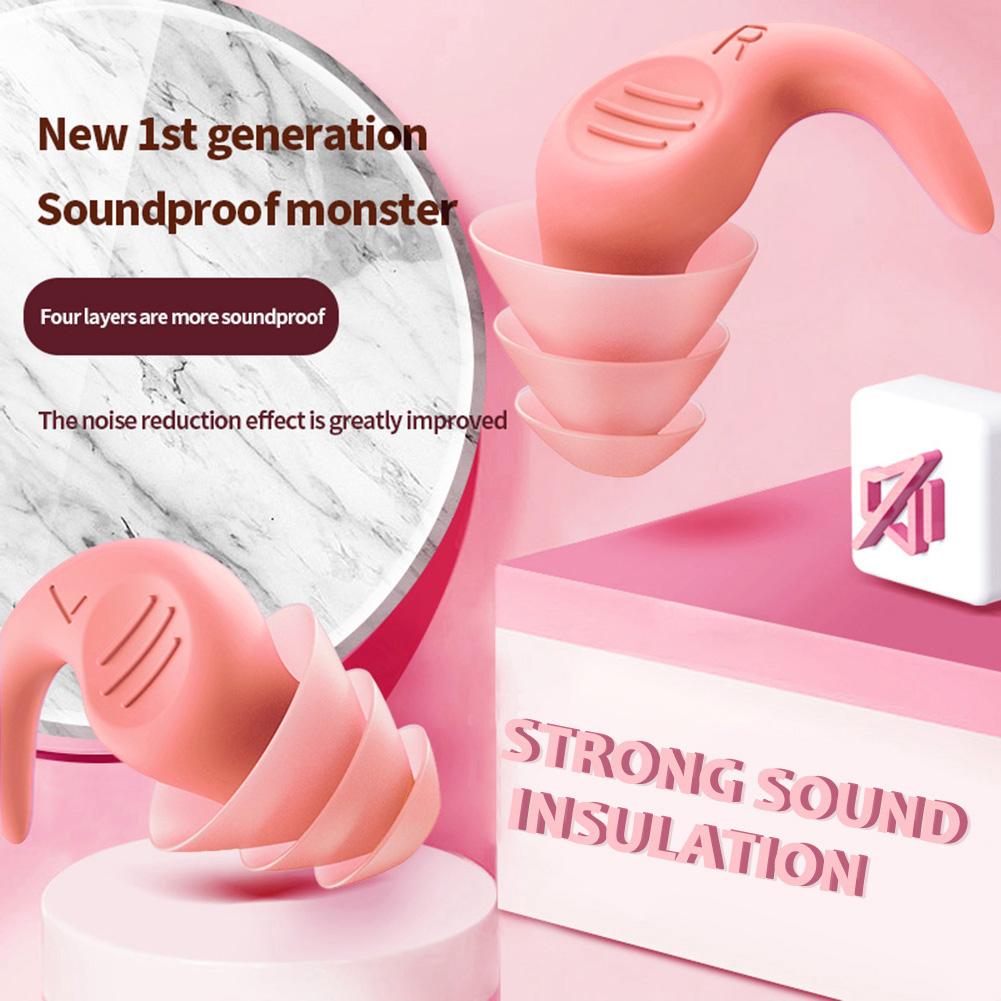 1 Pair Swimming Ear Plugs Reusable Water Sports Seaside Pool Accessories Ergonomics Sleeping Earplugs Noise Reduction