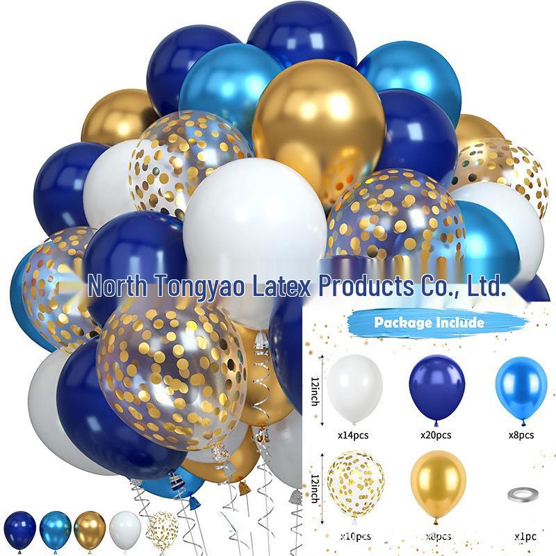 60-Piece 12" Vintage Color Glitter Balloon Set for Birthday Parties