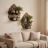 Decorative Wooden Monstera Shelf Rustic Photo Frame Storage Rack Wood Display Shelf  Office