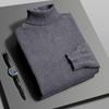 Mens Autumn Winter Knitted Turtleneck Sweater High Elastic Long Sleeve Slim Fit Pullover Simple Style Male Casual Knitwear