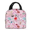 Doctors Nursing Nurse Insulated Lunch Bags Women Nurse Print Food Case Cooler Warm Bento Box for Kids Cute Lunch Box for School