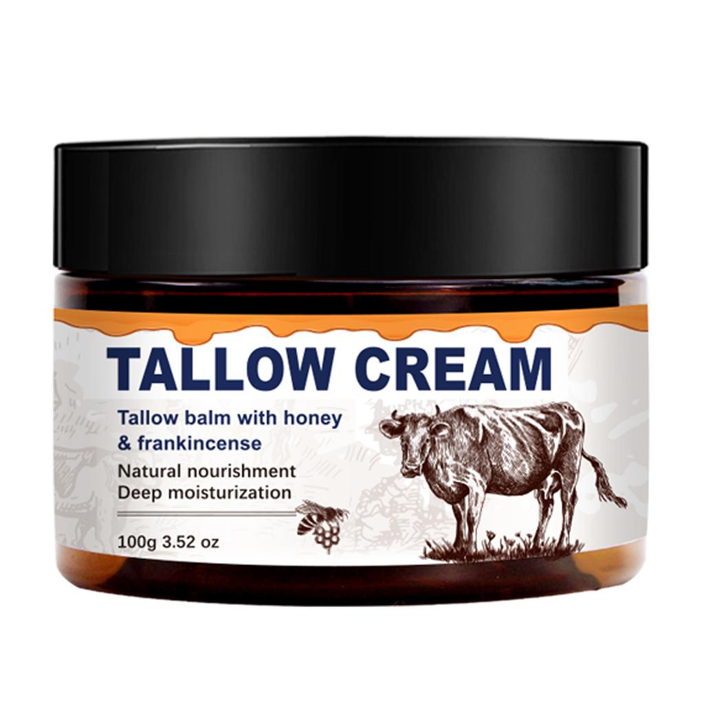 Crème de suif de bœuf 100 g. Crème hydratante et purifiante en profondeur pour la peau du visage et du corps pour prévenir la sécheresse.