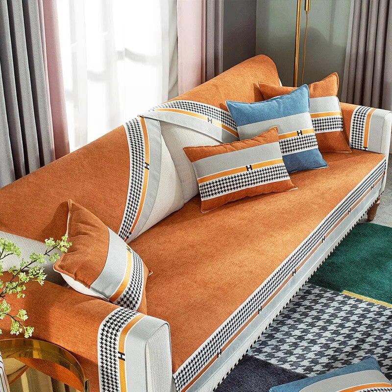 Chenille Fabric Sofa Cover Anti-slip Protector Seat Cover European Couch Cover Sofa Towel for Living Room Decor New sofa cushion