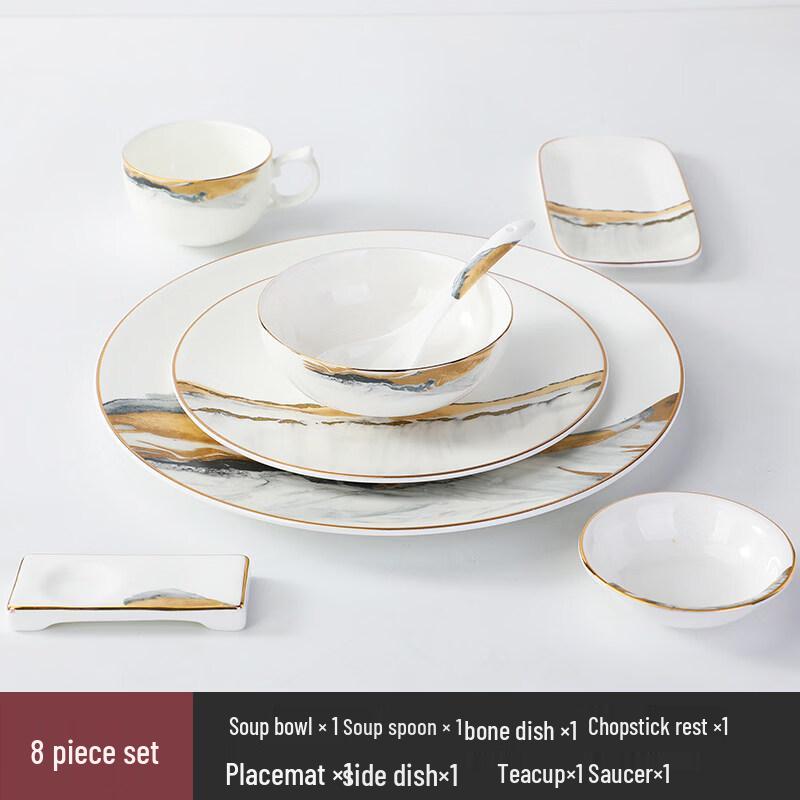 

Сладкий Элегантный Европейский Набор Столовой Посуды из Костяного Фарфора