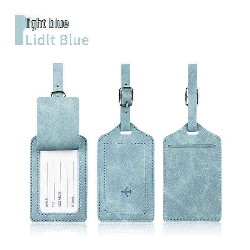 Farbwechselnder PU-Leder-Reiseausweishalter & Gepäckanhänger-Set mit RFID-Schutz