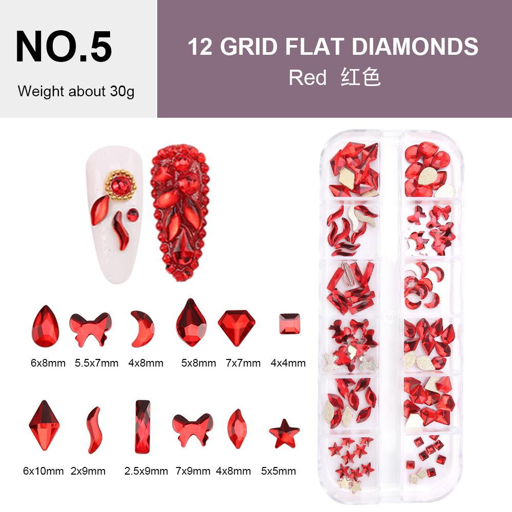 Electroplated Flat-Bottomed Nail Art Jewelry Glass Special-Shaped Rhinestone Set Nail Decoration Diy Jewelry Accessories