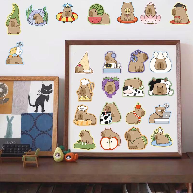 50PCS Cartoon Capybara Stickers Scrapbook Skateboard Guitar Laptop Luggage Bicycle Helmet Suitcase Sticker Pegatinas Phone Gift