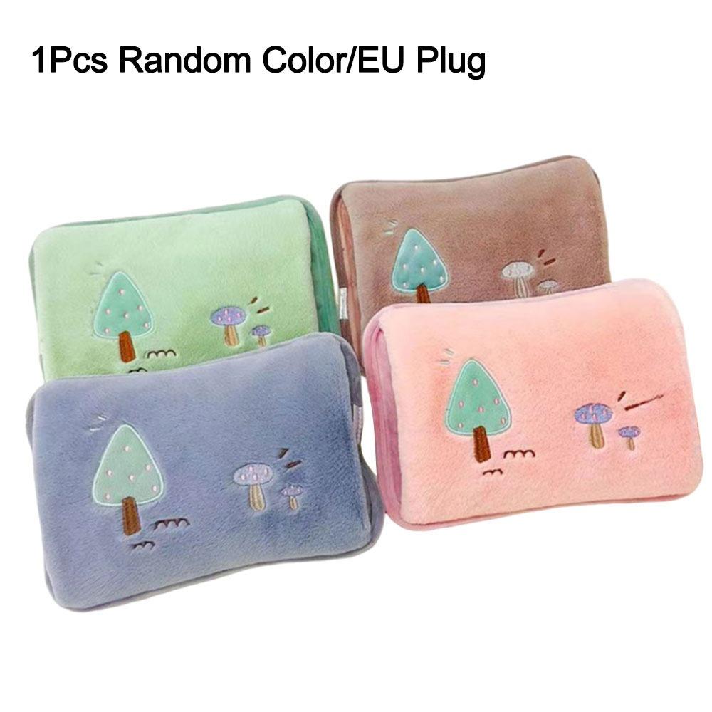Flannelette Electric Hot Water Bottle Cartoon Pattern Hand Compress Heat Pack  for Home Office