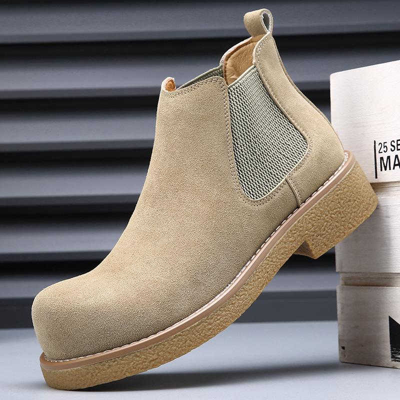 Chelsea boots new autumn and winter leather short leather boots retro suede Martin boots