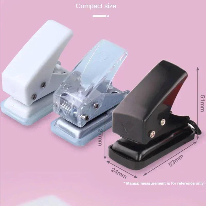Perforatrice ad anello singolo Mini perforatrice a 1 foro Perforatrice per carta carina Perforatrice rotonda portatile Kawaii Forniture per ufficio e scuola Rilegatura Cancelleria