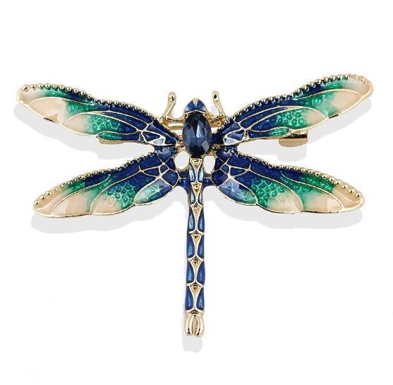 Fashion Crystal Vintage Dragonfly Brooch Large Insect Brooches for Women Pins Wedding Jewelry Accessories