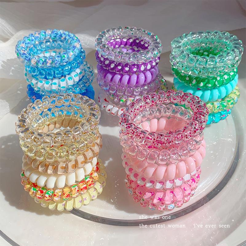 Gradient Color Elastic Hair Rope - Summer Style Bun Holder for Girls