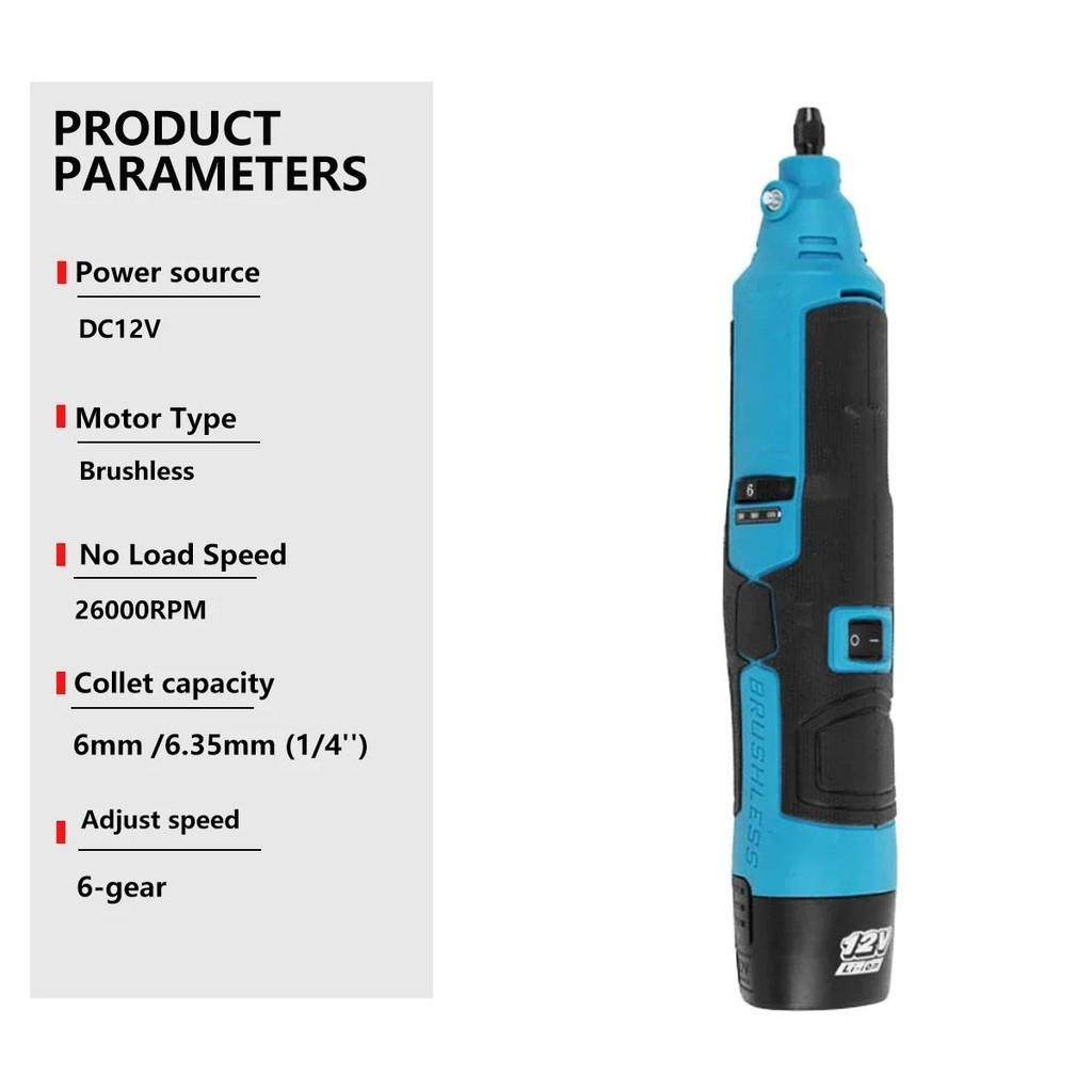 Cordless Electric Engraver Portable Electric Drill Carving Machine 6 Variable Speed Grinding Polishing Mini Rotary Tool