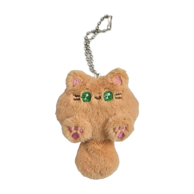 Plüsch Katze Schlüsselanhänger Cartoon Tier Anhänger Schlüsselanhänger Modische Stoffpuppe Schlüsselanhänger Schmuck für Rucksäcke und Handys