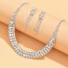Hot-selling jewelry set, bridal wedding dress, water diamond necklace, bridal earrings necklace, wedding 2-piece set.