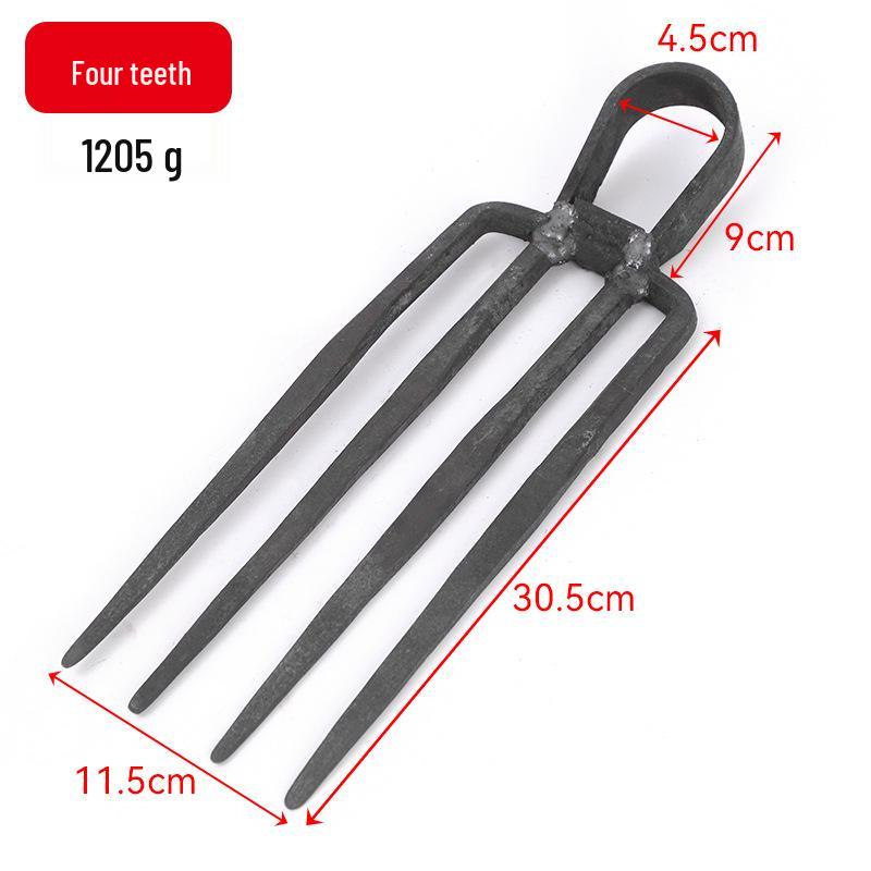 Rust-Proof Manganese Steel Garden Fork & Hoe: 2, 3, and 4 Tines for Digging, Soil Loosening, and Land Reclamation