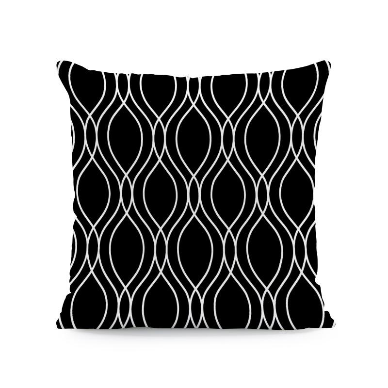 

Современная геометрическая абстрактная наволочка - Черно-бело-серая с надписями, с цветочным дизайном и стрелками, наволочка для подушки для домашнего декора 45*45cm (without pillow insert)