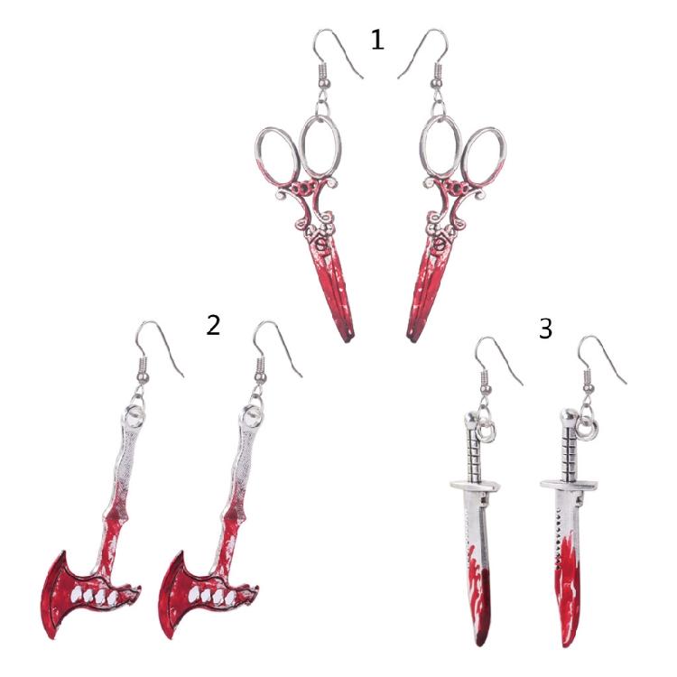 Exaggerated Cool Punk Knife Earrings Halloween Earrings Knife Earrings for Girl